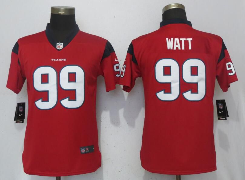 Women Houston Texans #99 Watt Red Nike Vapor Untouchable Playe NFL Jerseys->women nfl jersey->Women Jersey